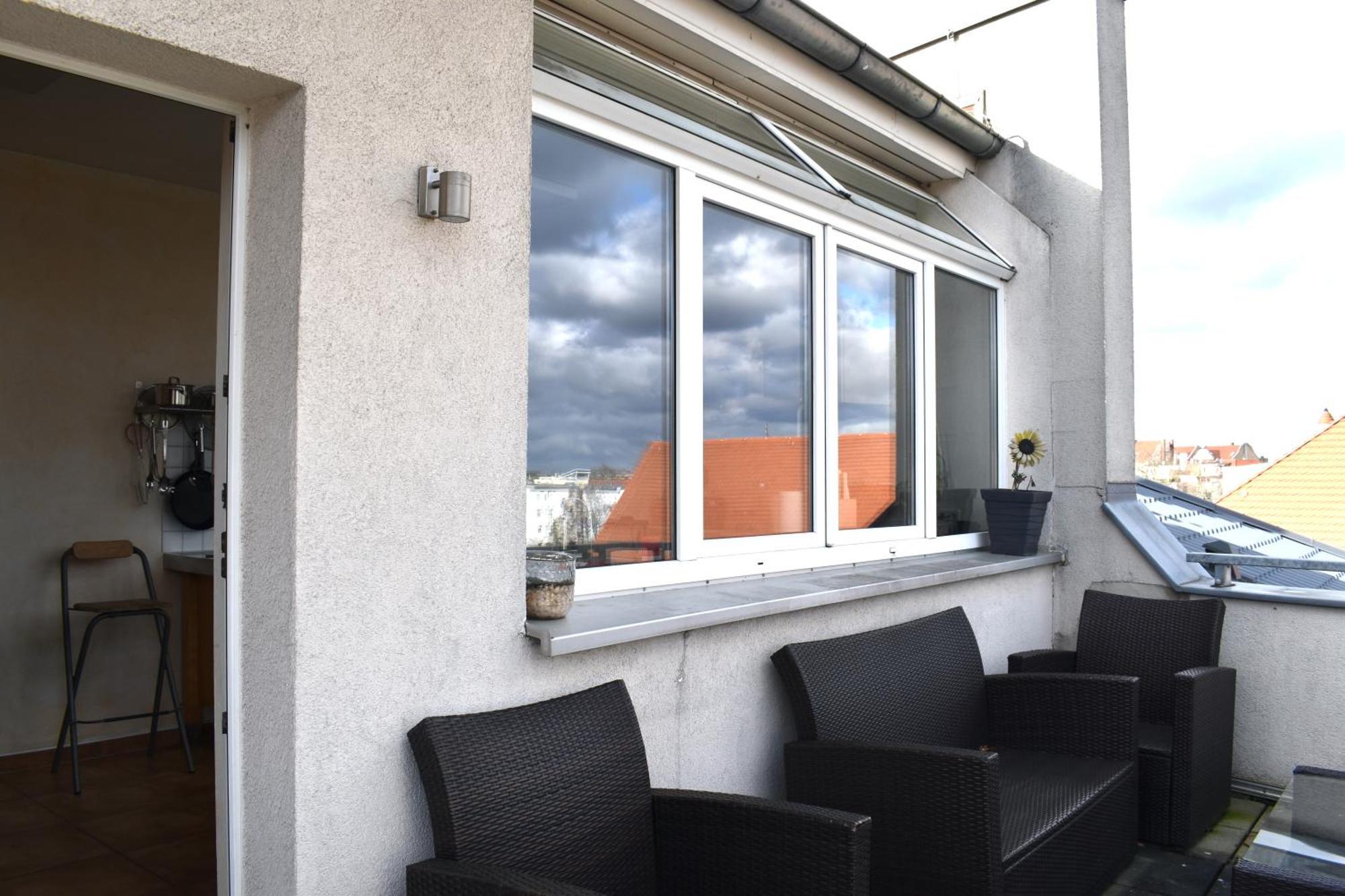 City-Dach-Apartment Mit Loggia - Balkon - Kamin Cottbus Buitenkant foto